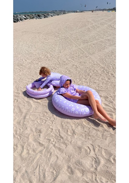 Lila Leopar Yüzme Simidi 90CM, Renkli ve Eğlenceli Yaz Tatili Aksesuarı