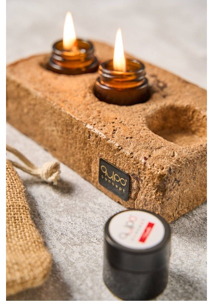 El Yapımı Kahverengi Soya Rustik Mumluk, Kişiselleştirilebilir Şamdan Tasarımı fiyatları