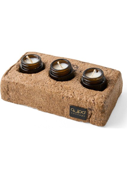 El Yapımı Kahverengi Soya Rustik Mumluk, Kişiselleştirilebilir Şamdan Tasarımı indirimleri