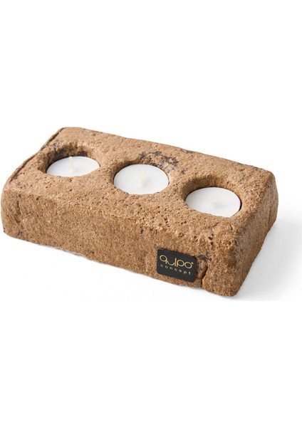 El Yapımı Kahverengi Soya Rustik Mumluk, Kişiselleştirilebilir Şamdan Tasarımı