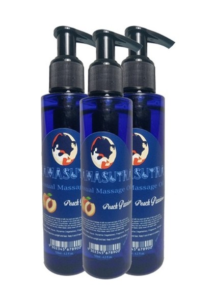 Şeftali Aromalı Vücut Masaj Yağı Peach Flavored Massage Oil 125 ml 3 Adet