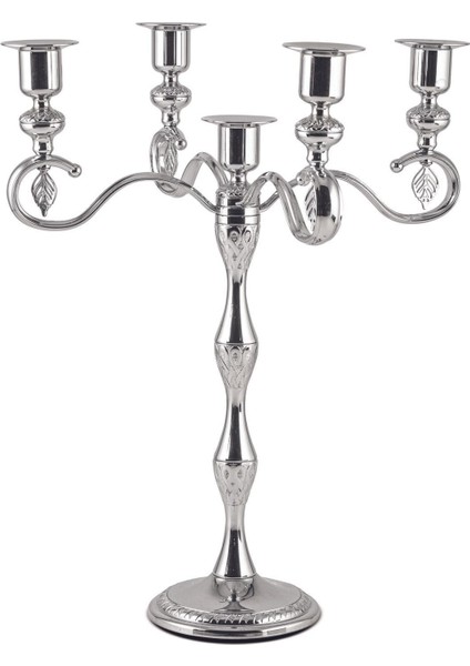 5'li Şamdan Seti, Nikel Kaplama, Şık ve Zarif Dekorasyon Aksesuarı fiyatları