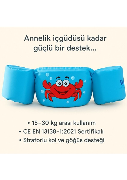 Mavi Yüzdürme Yardımcısı Yengeç ile Güvenle Su Keyfi