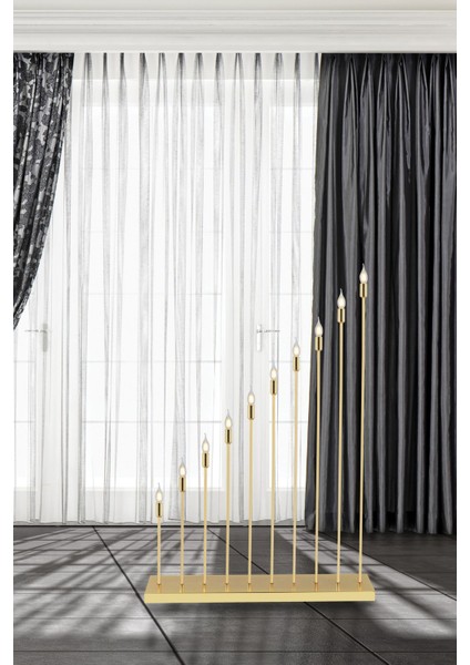 Sıralı 10'lu Altın Kaplama Elektrikli Mızrak Şamdan, Şıklık ve Zarafet Için Ideal Seçenek modelleri