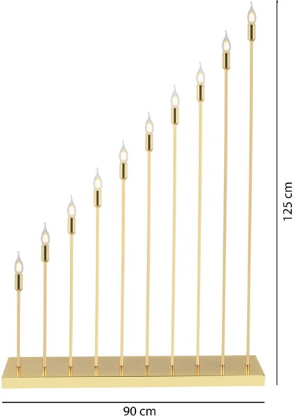 Sıralı 10'lu Altın Kaplama Elektrikli Mızrak Şamdan, Şıklık ve Zarafet Için Ideal Seçenek fırsatları