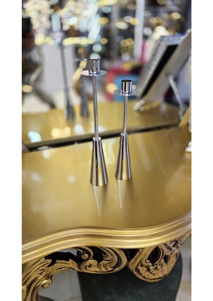 Krom Kaplama Uzun Dekoratif Şık Zarif Mumluk, Metalik Tasarım ile Stil Katın fiyatları