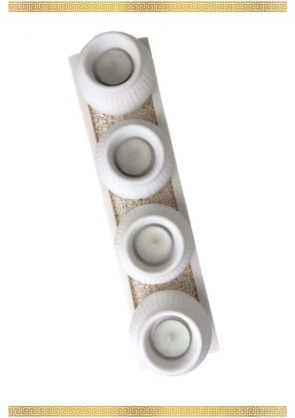 Inci Beyazı 4'lü Dekoratif Mumluk Seti, Şık ve Zarif Ev Dekorasyonu Için Ideal.