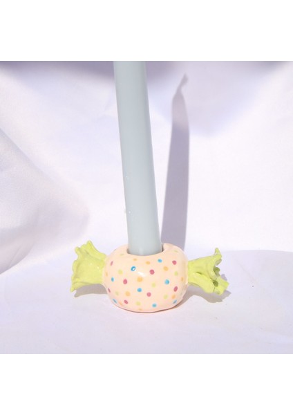 Renkli El Yapımı Seramik Mumluk 6cm x 10CM, Şık ve Zarif Tasarım