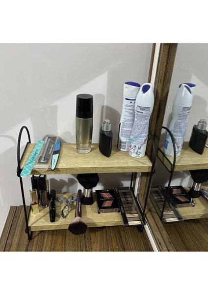 Minimal Banyo Organizer Ikili Raf, Ahşap Uyumu, Havlu Düzenleyici modelleri