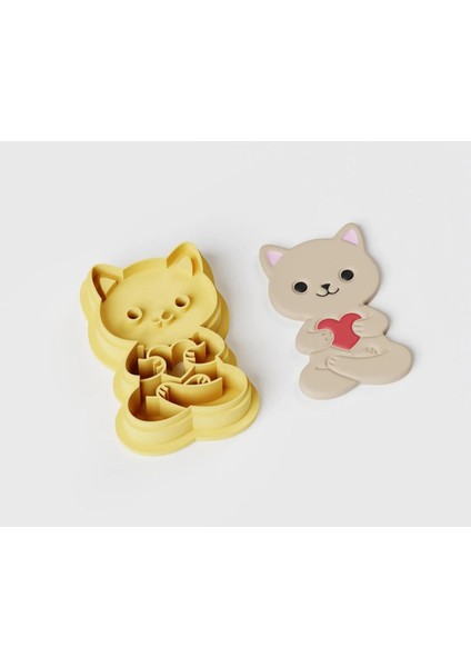 Kalpli Kedi Kurabiye Kalıbı , Kil , Polimer Keskin Kesici Çizgi Yüksek Kalite (45 mm Boy) modelleri