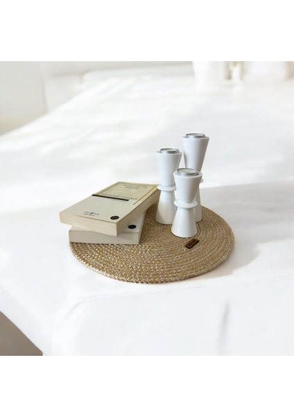 Şamdan ve Kum Saati Seti, Doğal Gürgen Ağacı, Şık Dekoratif Tasarım modelleri