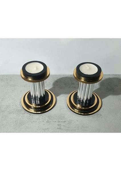 Aynalı Katmanlı Gümüş Mumluk, Şık ve Zarif Dekoratif Aksesuar. fiyatları