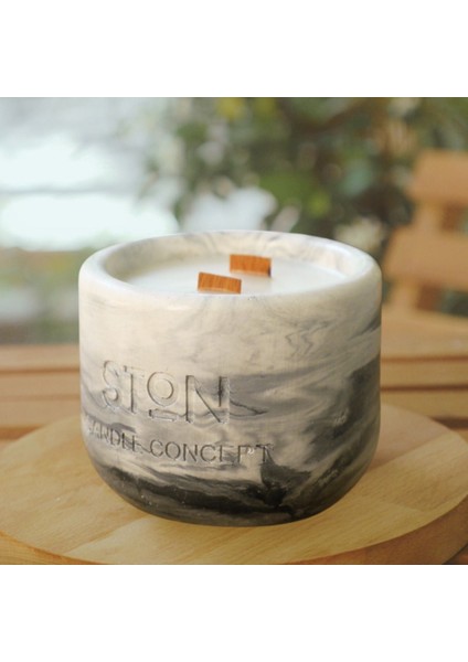 Siyah Beyaz Beton Mum Hediye Seti, Şık ve Modern Dekorasyon Aksesuarları indirimleri