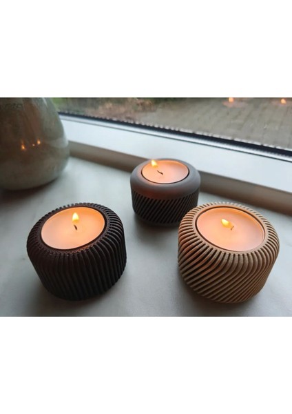 Renkli 5'li Tealight Mumluk Seti, Şık ve Sade Dekoratif Aydınlatma