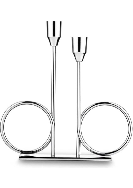 Şık Gümüş Stand Şamdan, Modern ve Zarif Dekoratif Aksesuar fiyatları