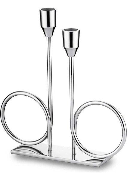 Şık Gümüş Stand Şamdan, Modern ve Zarif Dekoratif Aksesuar modelleri