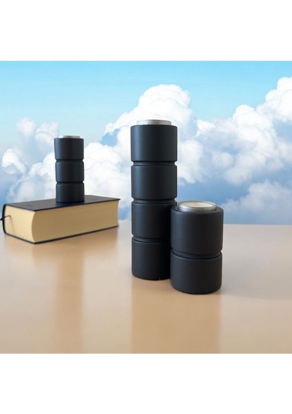 Doğal Gürgen Ağacı Ahşap Silindir 3’lü Mumluk Seti, Şamdan, Dekoratif ve Şık Tasarım