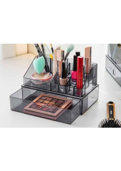 Makyaj ve Kozmatik Düzenleyici Çekmece İçi Düzenleyici 3 Çekmeceleri Sefaf