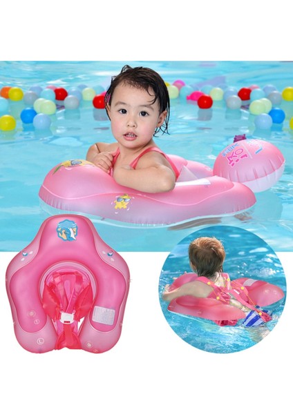 Çocuklar Için Güvenli Pembe Yüzme Simidi, Bel ve Omuz Korumalı, S Beden
