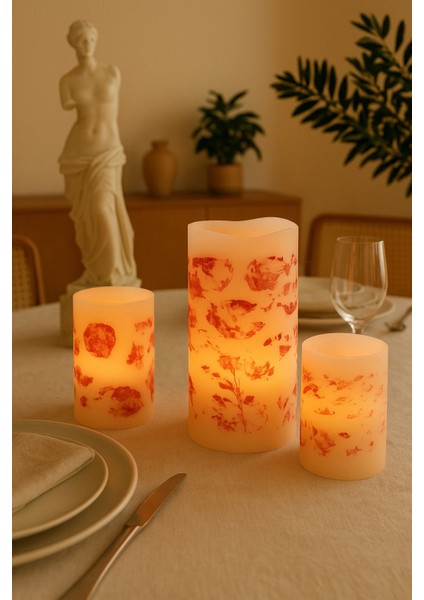 3'lü Renk Değiştiren Kumandalı LED Mum Seti, Şık ve Modern Dekorasyon Parçası fiyatları