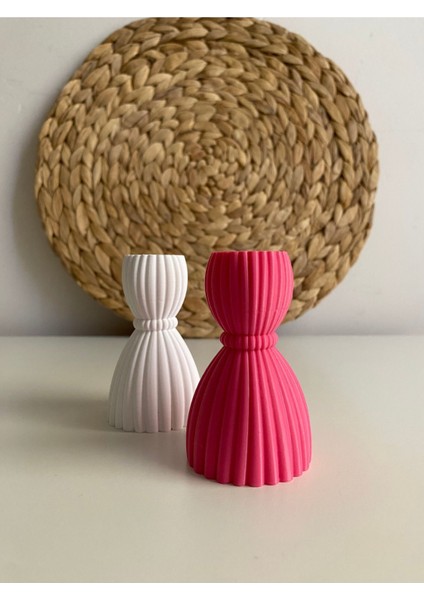 Pembe Gelincik Modeli 2'li Şamdan Mumluk Takımı