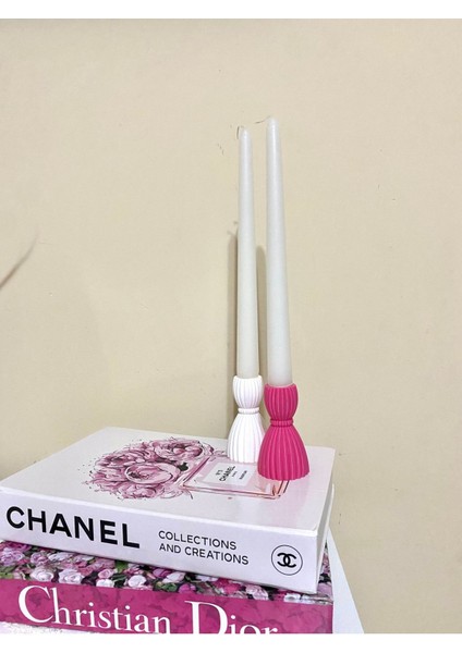 Pembe Gelincik Modeli 2'li Şamdan Mumluk Takımı modelleri