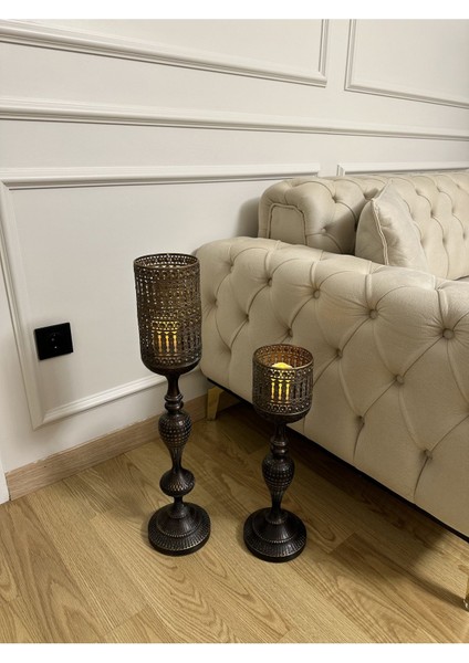 Altın Renkli Metal Dekoratif Mumluk Takımı, Şık ve Zarif Ev Dekoru Parçası modelleri