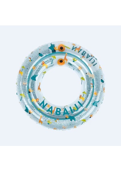 Renkli Çocuk Şişme Yüzme Simidi, 65 Cm, Şeffaf/tropikal Desenli