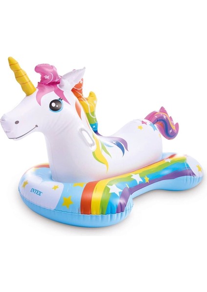 Şişirilebilir Unicorn Sihirli Binici, Tutmaçlı, 163X86CM, Renkli ve Eğlenceli