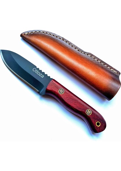 Küçük Av Bıçağı, 1075 Karbon Çelik ve Paduk Ağacı Kabza - Kamp Bıçağı - Outdoor Bıçak - Buşkraft Bıçak fırsatları