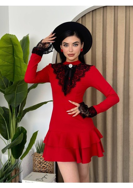 AYDOGANTICARET44 Danya Dantel Mini Elbise