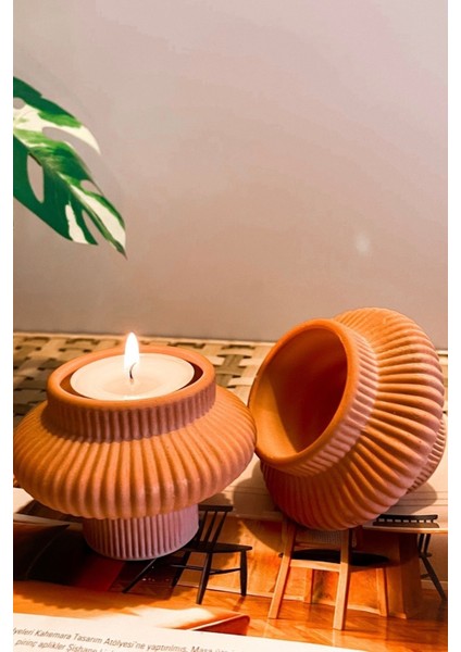 Fiji Terracotta Tealight Mumluk, Şık ve Doğal Dekorasyon Ürünü. modelleri
