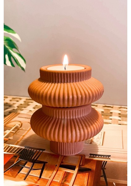 Fiji Terracotta Tealight Mumluk, Şık ve Doğal Dekorasyon Ürünü. indirimleri
