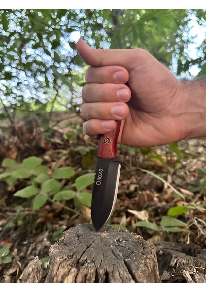 Küçük Av Bıçağı, 1075 Karbon Çelik ve Paduk Ağacı Kabza - Kamp Bıçağı - Outdoor Bıçak - Buşkraft Bıçak indirimleri