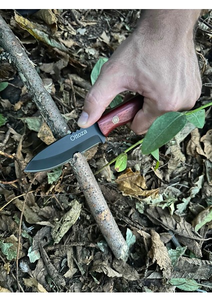 Küçük Av Bıçağı, 1075 Karbon Çelik ve Paduk Ağacı Kabza - Kamp Bıçağı - Outdoor Bıçak - Buşkraft Bıçak