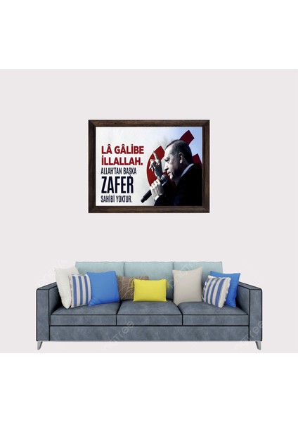 Cumhurbaşkanımız Recep Tayyip Erdoğan Sözü Çerçeveli Duvar Tablosu 20X30 cm fiyatları