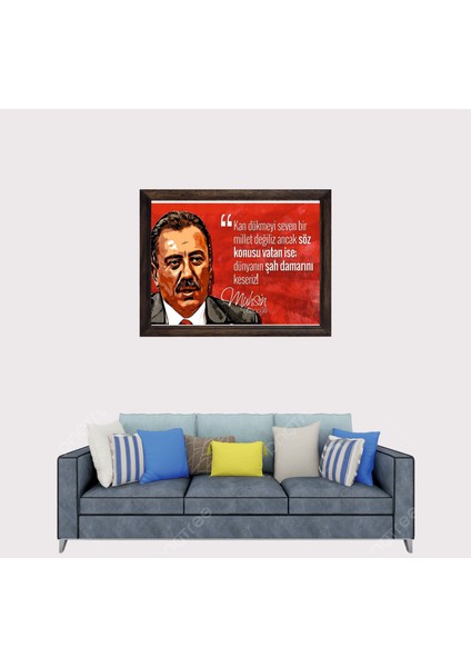 Muhsin Yazıcıoğlu Sözü Çerçeveli Duvar Tablosu 30X45 cm fiyatları