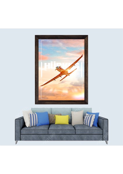 Eğitim Uçağımız Hürkuş Çerçeveli Duvar Tablosu 30X45 cm
