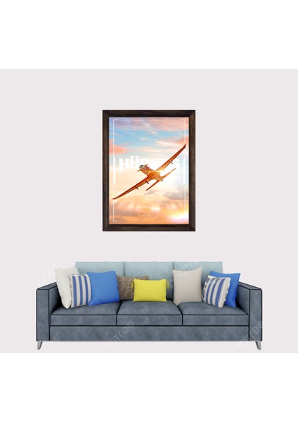 Eğitim Uçağımız Hürkuş Çerçeveli Duvar Tablosu 30X45 cm fiyatları