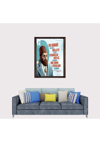 Osmanlı Imparatorluğu, 2. Abdülhamit Han 3 Çerçeveli Duvar Tablosu 30X45 cm fiyatları