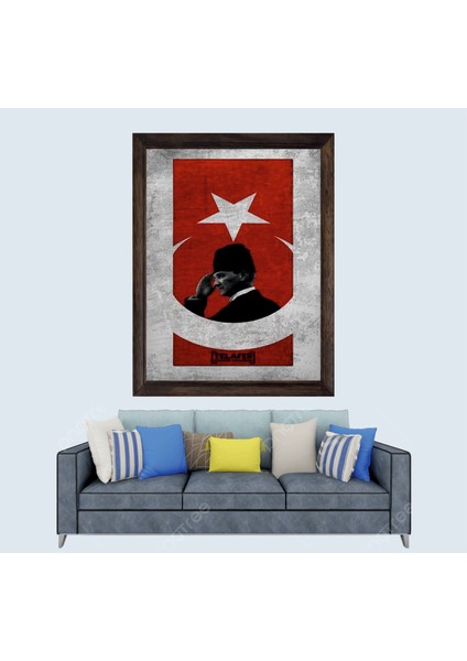 Mustafa Kemal Atatürk Çerçeveli Duvar Tablosu 20X30 cm
