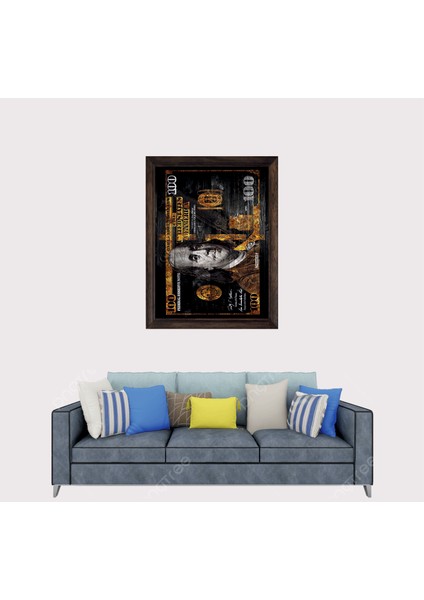 100 Dolar Çerçeveli Duvar Tablosu 30X45 cm fiyatları