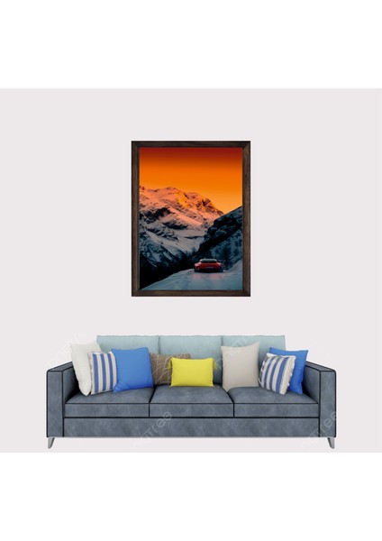 Ferrari ve Doğa Manzaralı Çerçeveli Duvar Tablosu 20X30 cm fiyatları