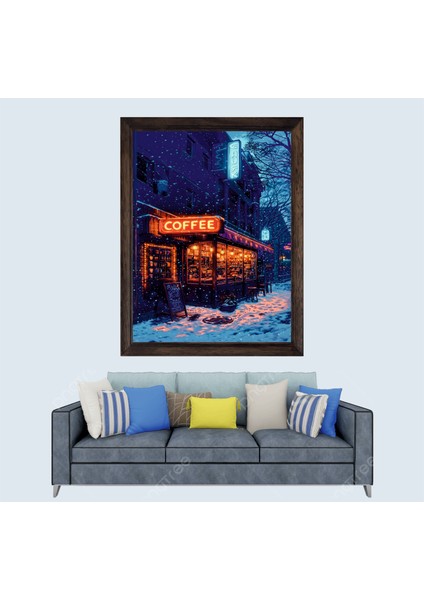 Kış Manzaralı Çerçeveli Duvar Tablosu 20X30 cm