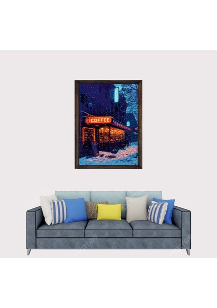 Kış Manzaralı Çerçeveli Duvar Tablosu 20X30 cm fiyatları