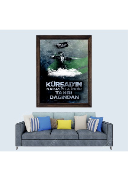Türkçü Kürşad Han Sözü Çerçeveli Duvar Tablosu 30X45 cm