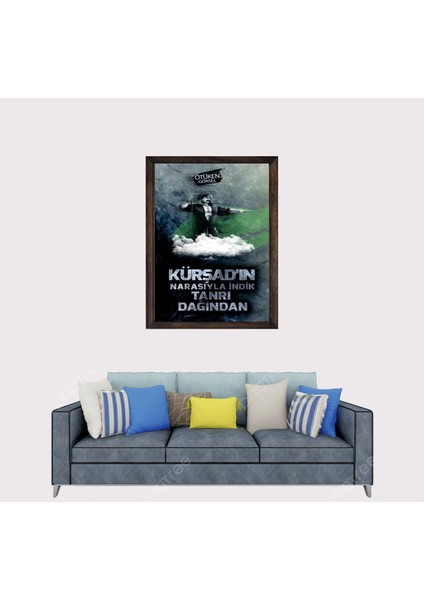 Türkçü Kürşad Han Sözü Çerçeveli Duvar Tablosu 30X45 cm fiyatları