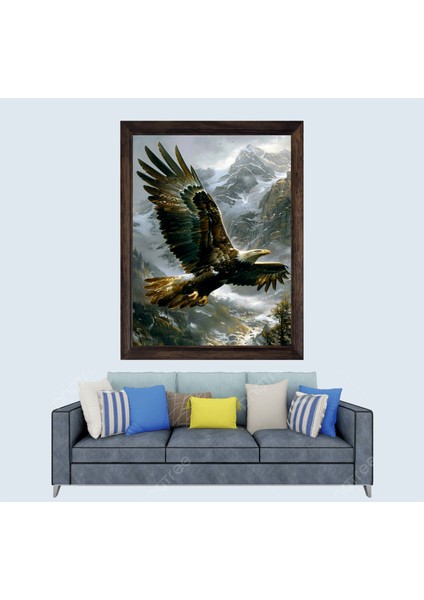Kartal Temalı Çerçeveli Duvar Tablosu 30X45 cm