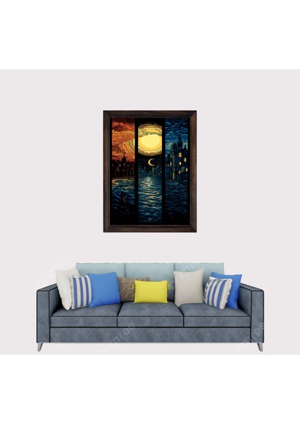 Soyutsal Yağlı Boya Çerçeveli Duvar Tablosu 30X45 cm fiyatları