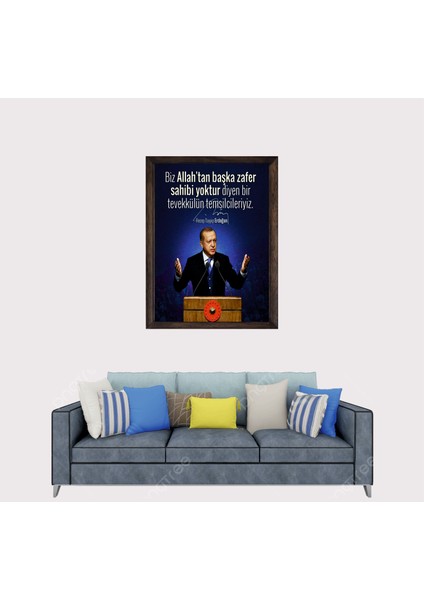 Cumhurbaşkanımız Recep Tayyip Erdoğan Sözü Çerçeveli Duvar Tablosu 20X30 cm fiyatları